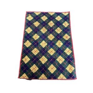 RALPH LAUREN Argyle GOLF BAG TOWEL COTTON USA Red Green Blue Yellow Plaid RL